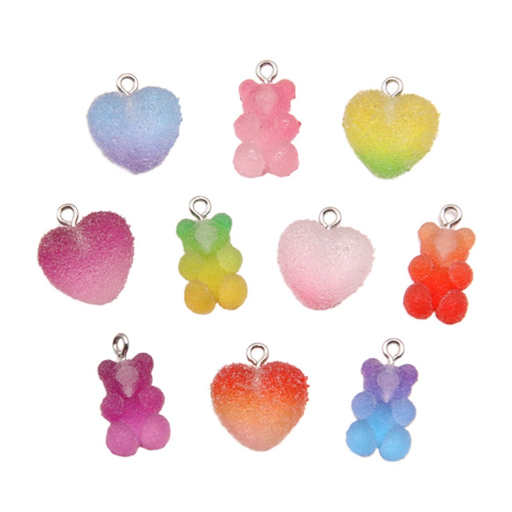 Resin Craft Projects - 20Pcs Gradient Color Candy Resin Bear
