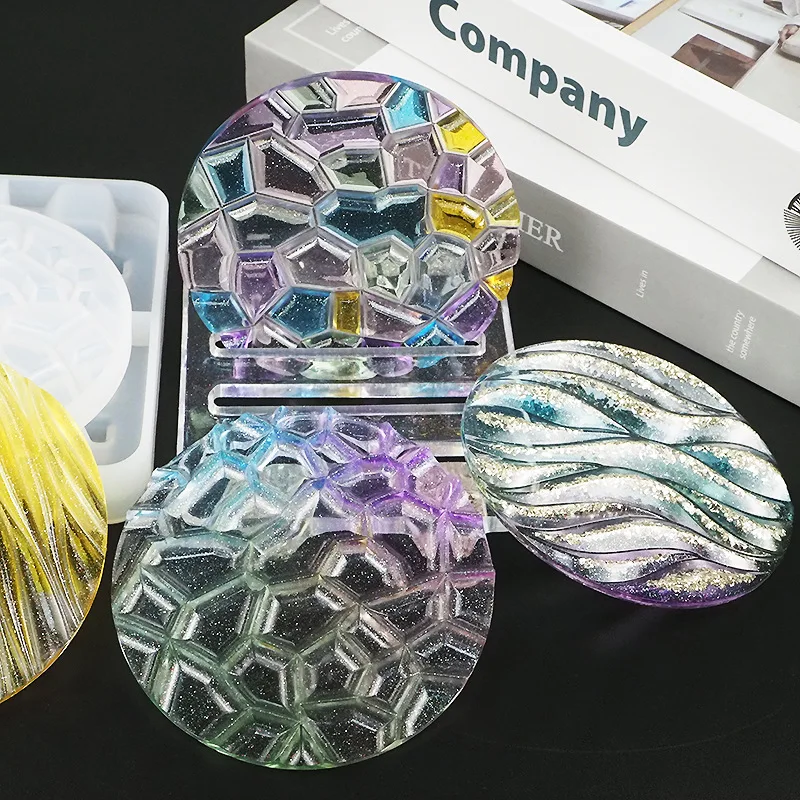 DIY Crystal Epoxy Mold Wave Di - огляд і ціна Coaster Mold Round
