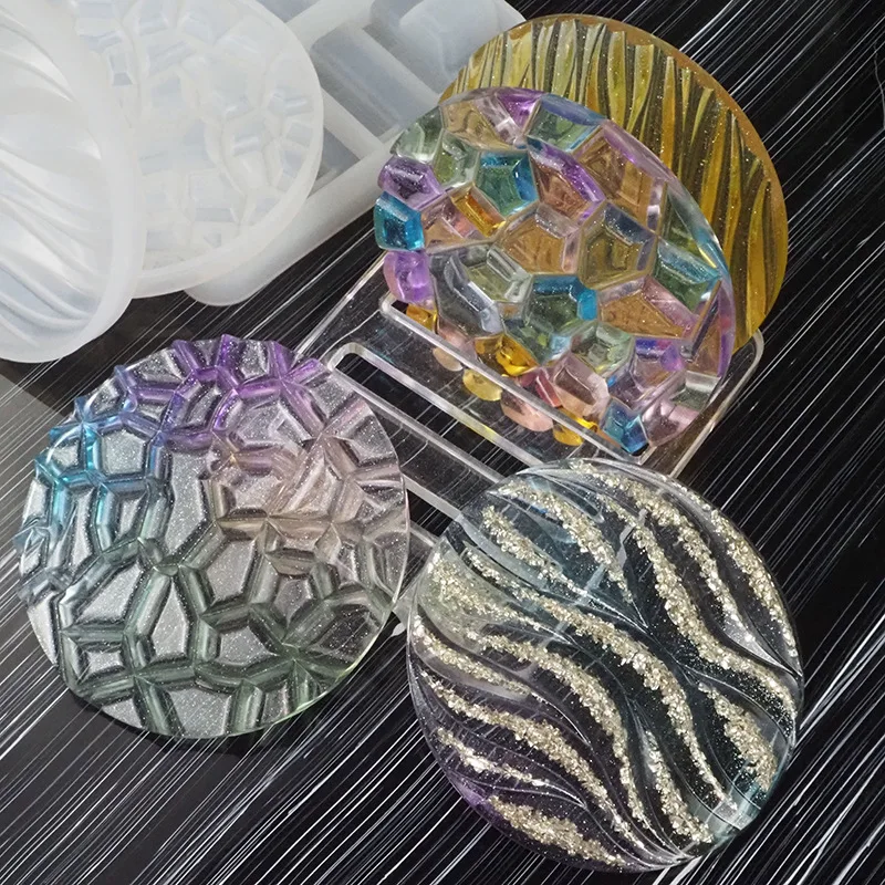 DIY Crystal Epoxy Mold Wave Di - огляд і ціна Coaster Mold Round