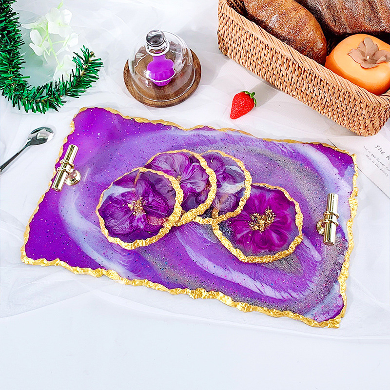 DM413 Drusy Coaster Resin Mold - огляд і ціна Serving Tray Mold