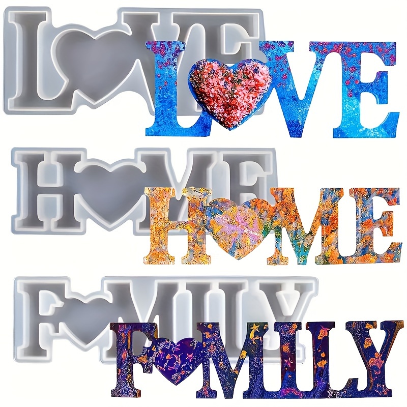 3Pcs Heart Slogan Silicone Res - огляд і ціна Serving Tray Mold