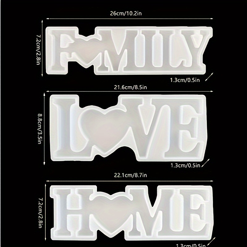 3Pcs Heart Slogan Silicone Res - огляд і ціна Serving Tray Mold
