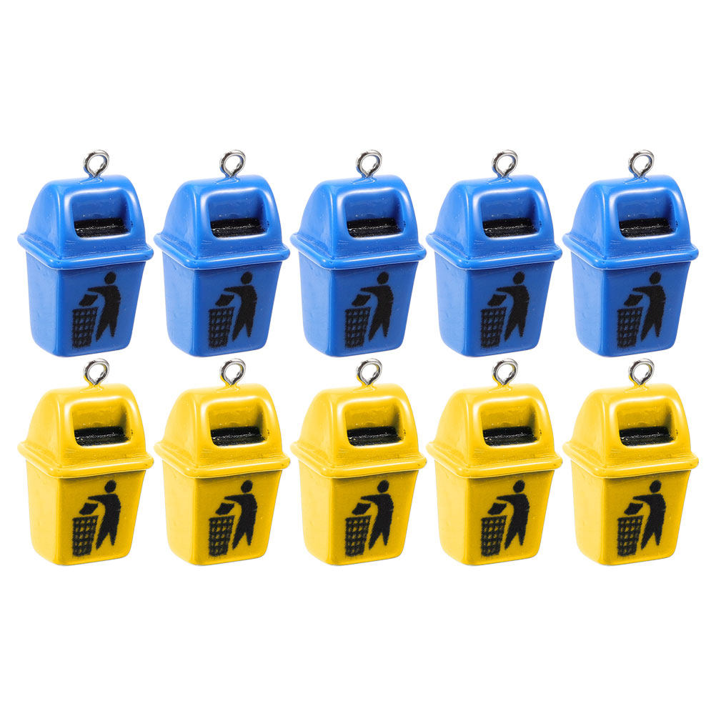 10Pcs Garbage Bin Charms Smoot - огляд і ціна Crafting Resin