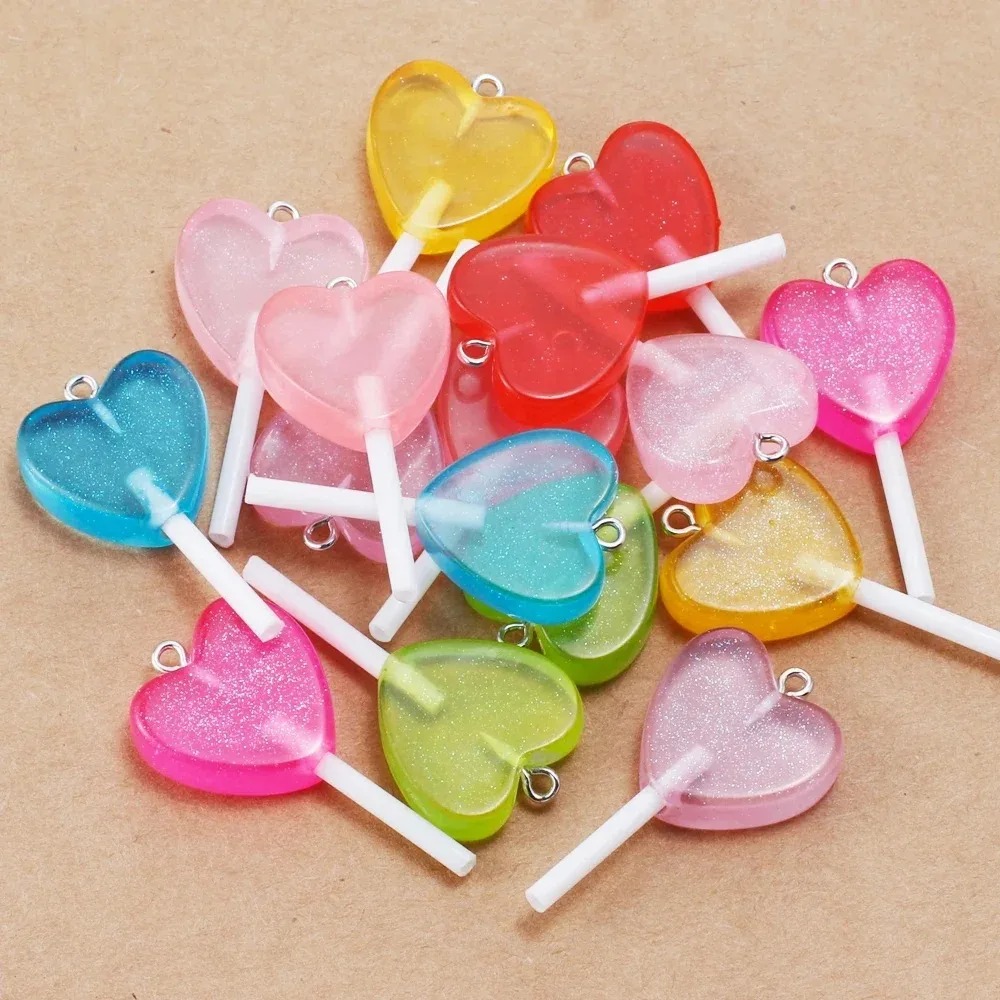10Pcs Kawaii Sparkly Heart Lol - огляд і ціна Resin Craft Projects