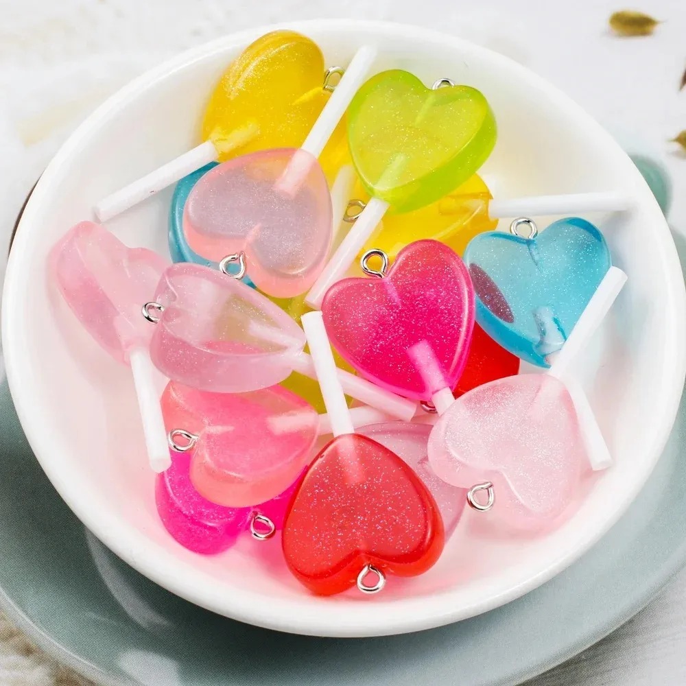 10Pcs Kawaii Sparkly Heart Lol - огляд і ціна Resin Craft Projects