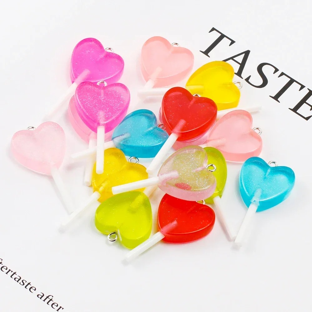 10Pcs Kawaii Sparkly Heart Lol - огляд і ціна Resin Craft Projects