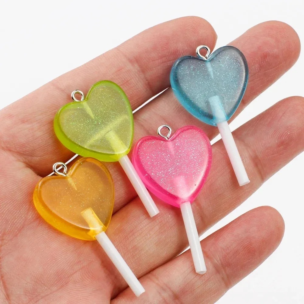 10Pcs Kawaii Sparkly Heart Lol - огляд і ціна Resin Craft Projects